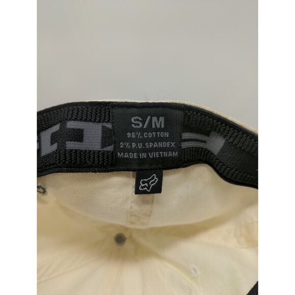 Fox Racing FlexFit Hat Embroidered Logo White SZ S/M Autographed Stains - Picture 11 of 11